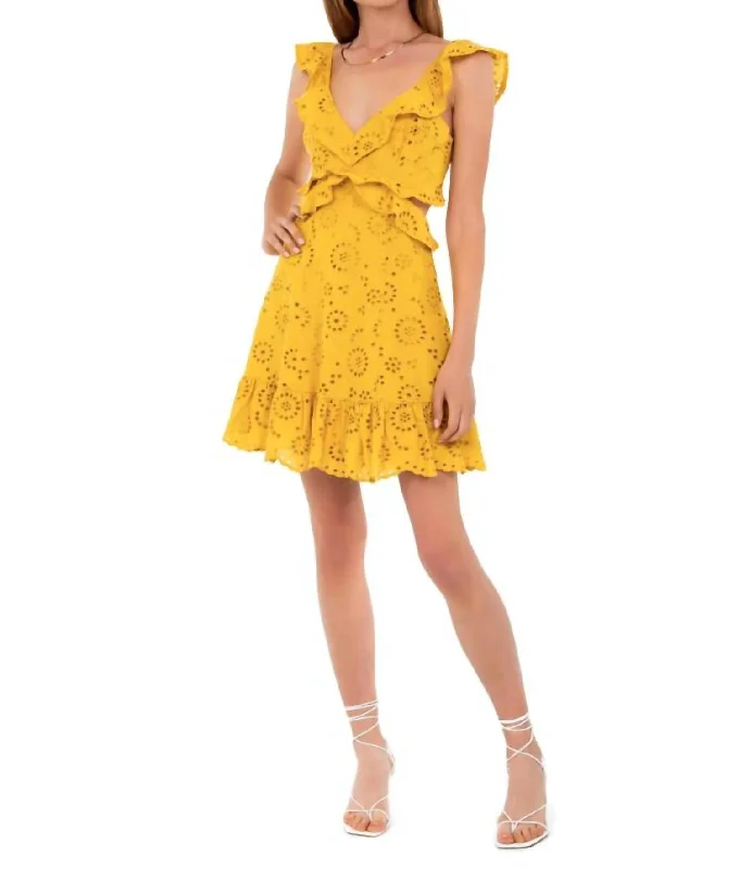 Elora Dress In Mustard Monochrome unclassified dresses