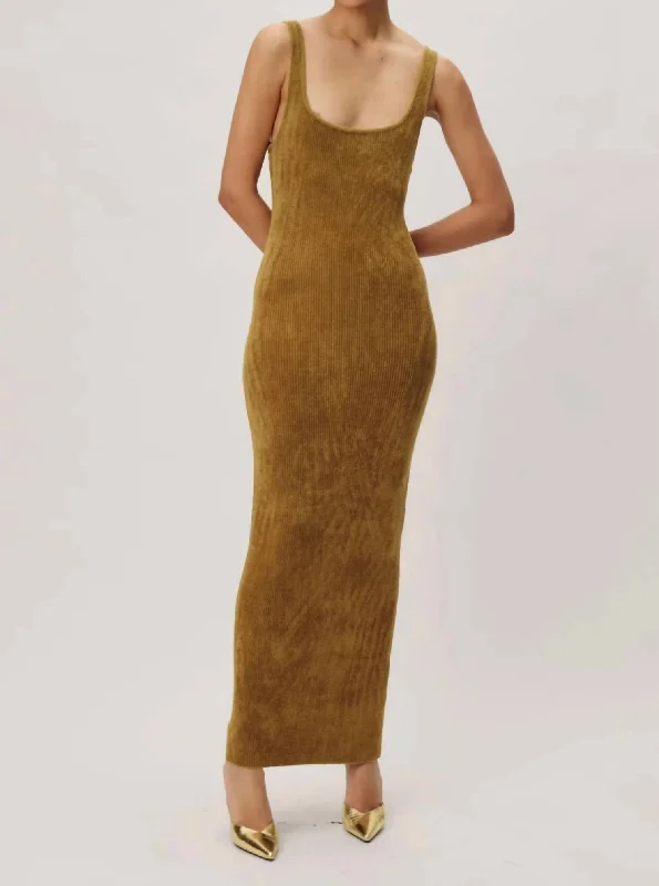 Etia Knit Dress In Moss High-low unclassified dresses