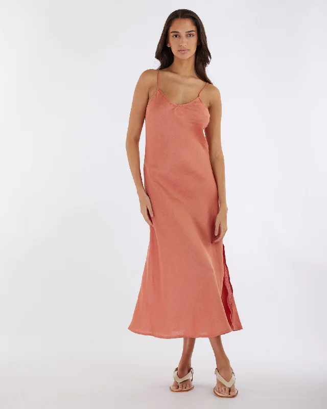 Evangeline Linen Dress - Rosewood Discounted unclassified dresses