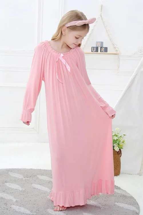 Princess Spring Night Dress Children Pajama Children Home Clothing Baby Nightgown Girl Sleepwear Robe Date night unclassified dresses