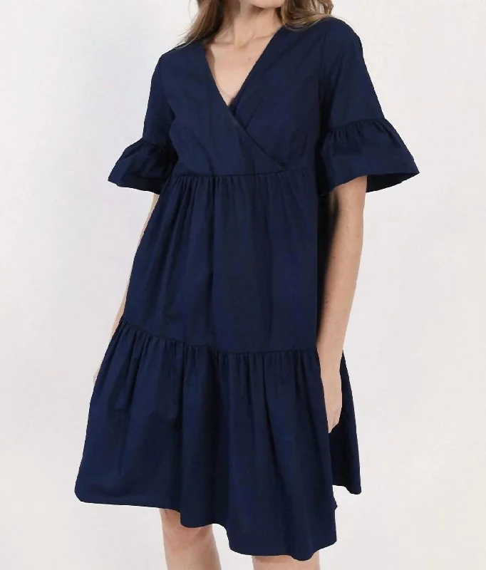 Hale Navy Tiered Dress Knitted unclassified dresses