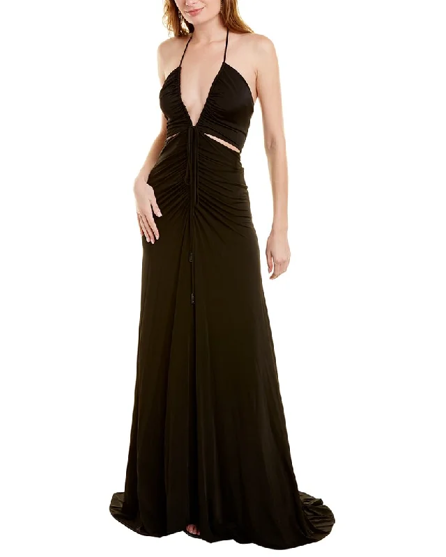 Halston Grace Ruched Jersey Gown Trendy unclassified dresses