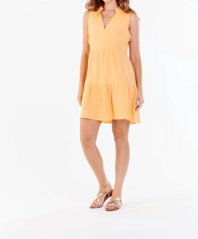 Helena Sleeveless Dress In Creamsicle Bold pattern unclassified dresses