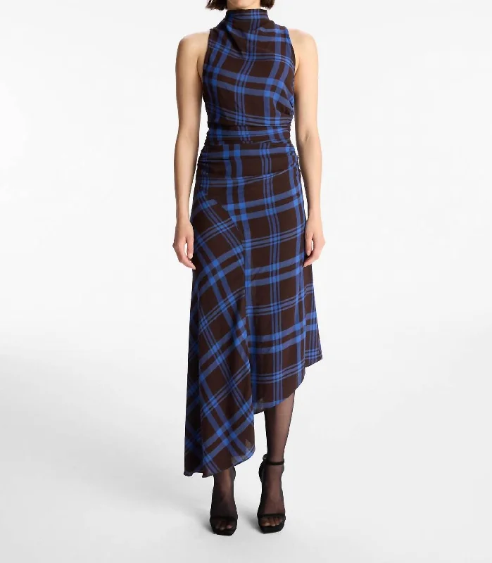 Iggy Dress In Brown/royal A-line unclassified dresses