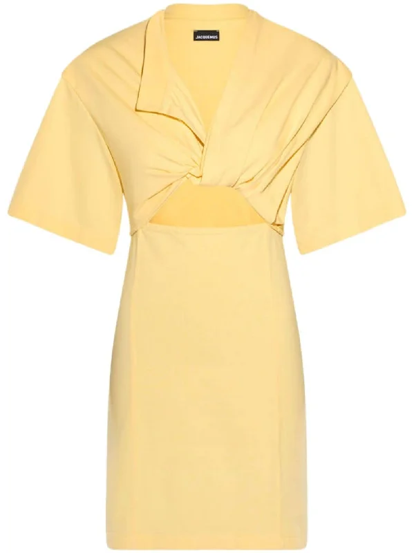 JACQUEMUS Dresses Yellow Beaded unclassified dresses