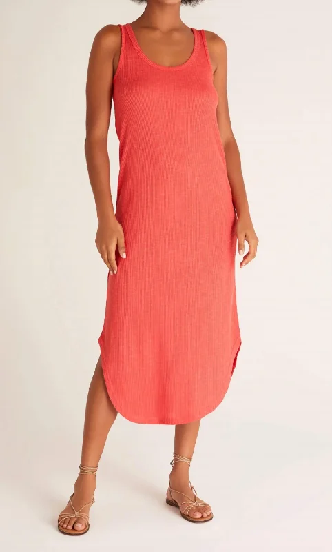 Jaslyn Rib Hacci Dress in Coral Plus size unclassified dresses