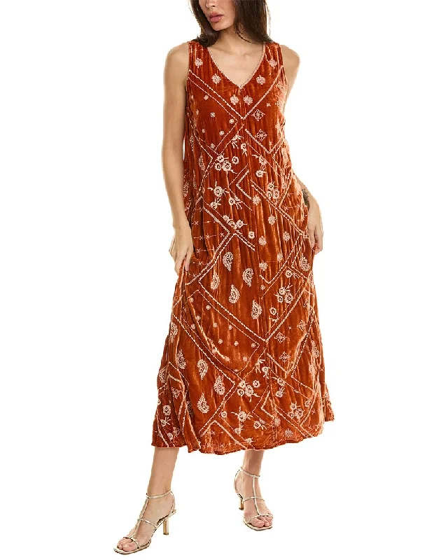 Johnny Was Devi Silk-Blend Dress Beaded unclassified dresses