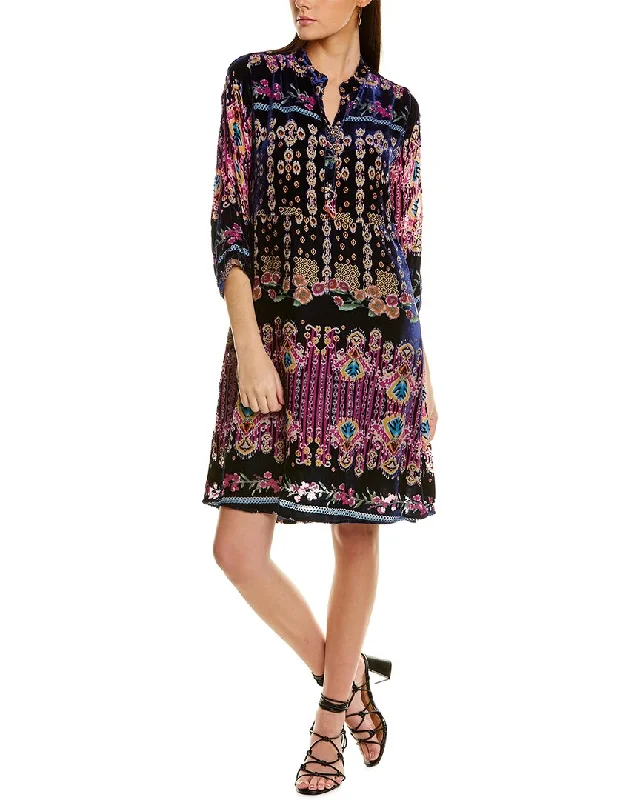 Johnny Was Summer Elora Burnout Silk-Blend Dress Embroidered unclassified dresses