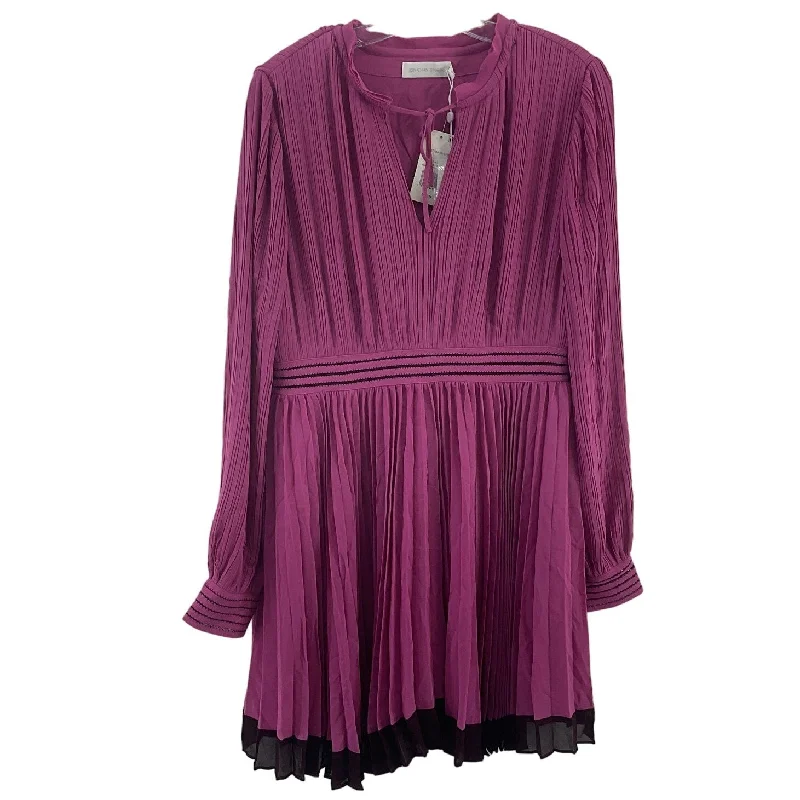 Jonathan Simkhai Fuchsia Pleated Neck-Tie Blouson Dress Women’s Size 10 NWT Street style unclassified dresses