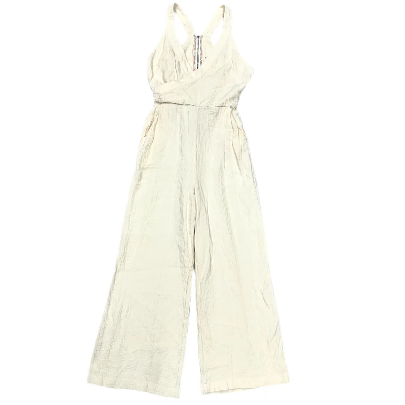 Jumpsuit By Anthropologie In Cream, Size: M Spring unclassified dresses