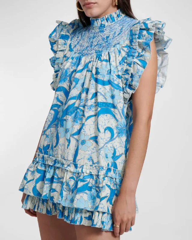 Katherine Dress In Priya Blue Print Engagement unclassified dresses