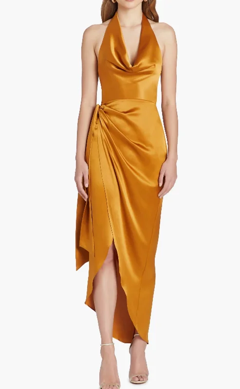 Martine Silk Gown In Antique Bronze Graduation unclassified dresses