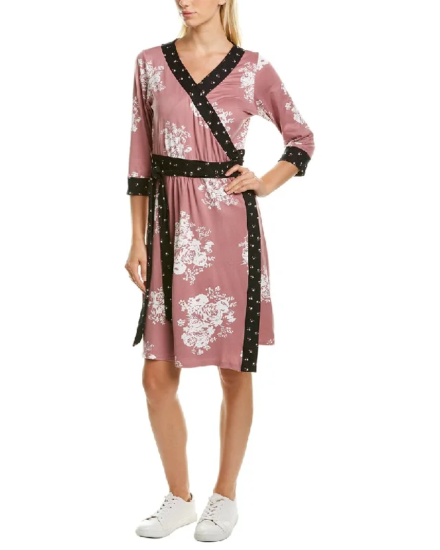 Melissa Masse 3/4 Sleeve Jersey Wrap Dress Open-back unclassified dresses