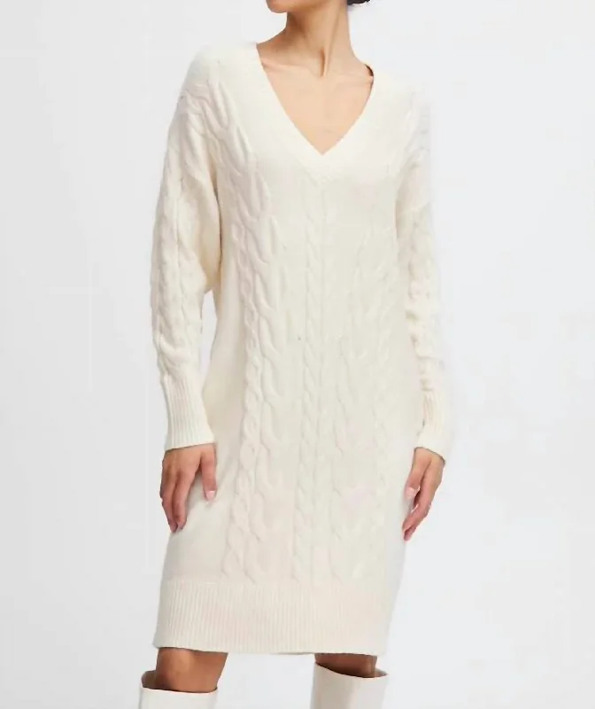 Milo Cable-Knit Dress In Birch Stylish unclassified dresses