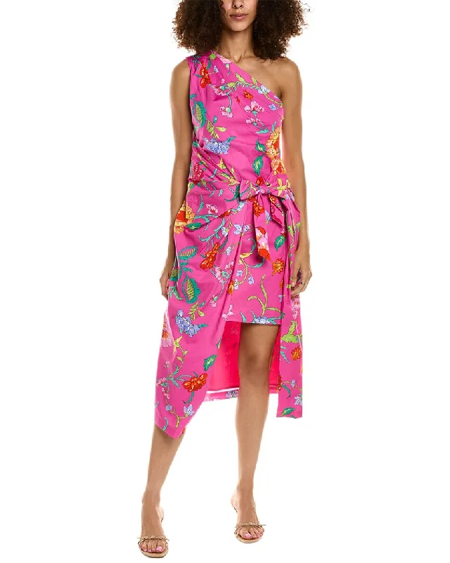 Natori Junko Printed Poplin Dress High-low unclassified dresses