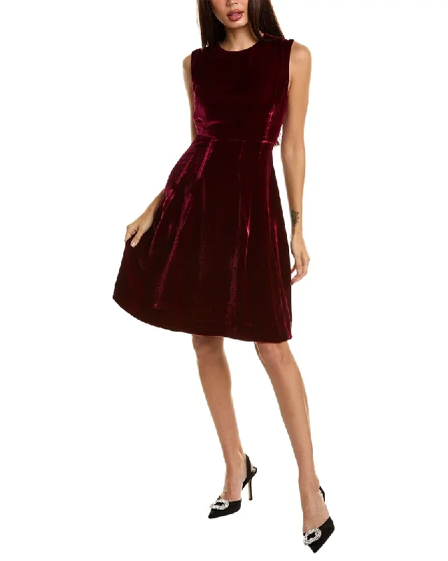 Oscar de la Renta Velvet Silk-Blend A-Line Dress Beaded unclassified dresses