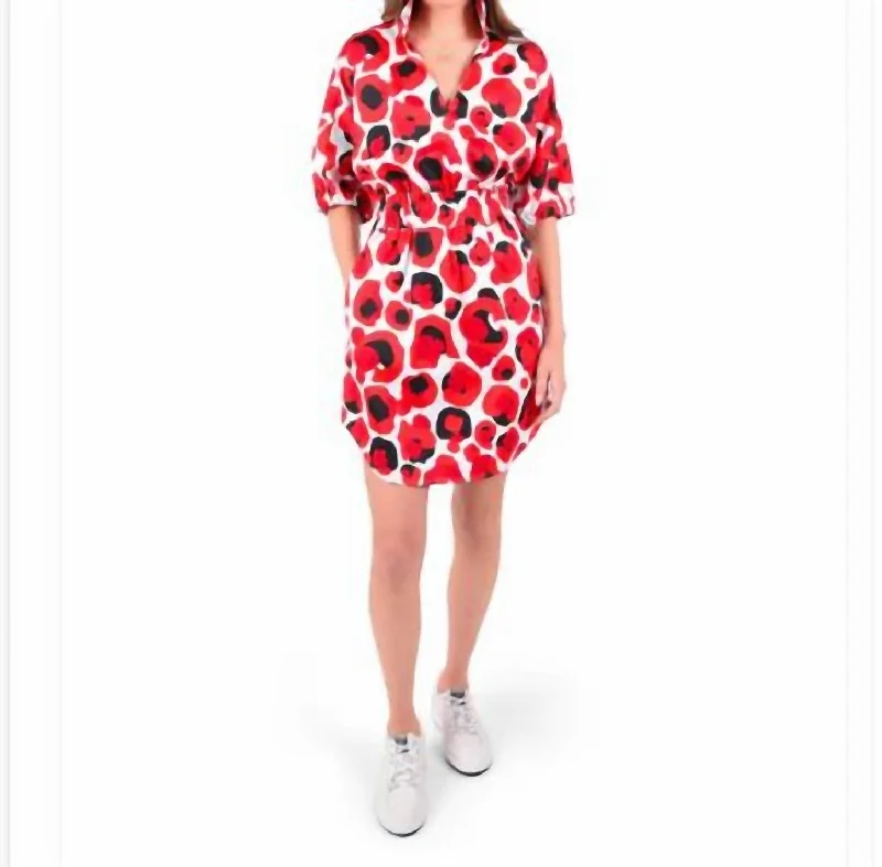 Palmer Dress In Red Col Cheetah Cotton unclassified dresses