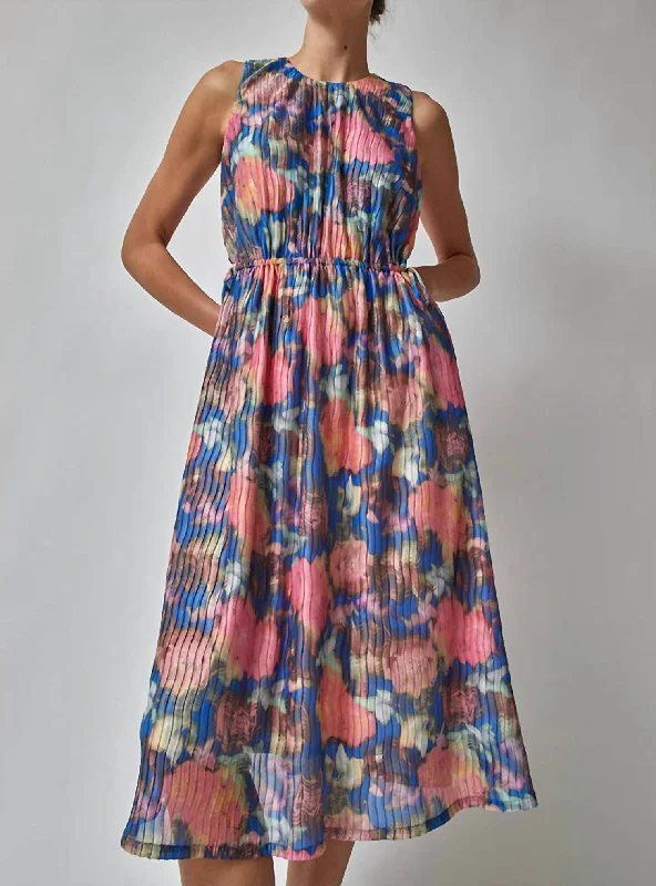 Pheobe Dress In Blue/pink Washed Rose Casual unclassified dresses