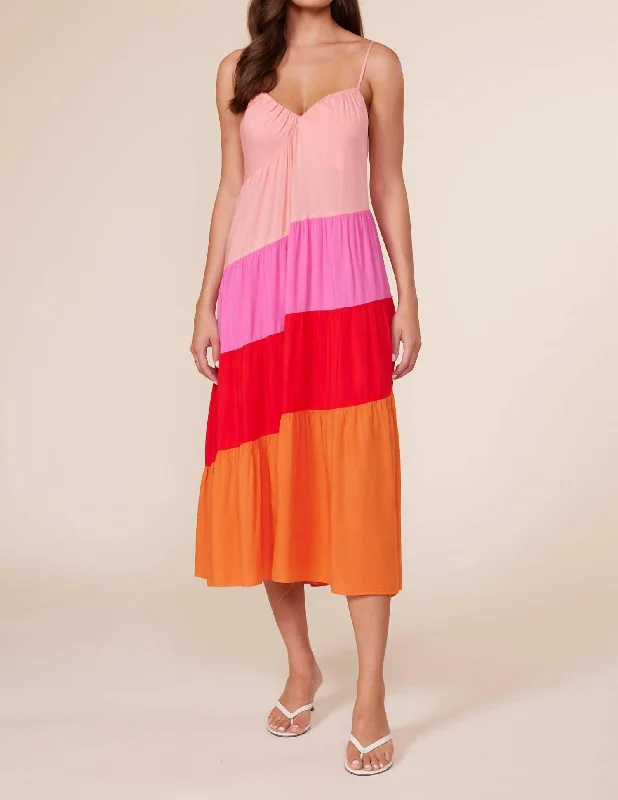 Positano Color Block Dress In Multi Travel unclassified dresses