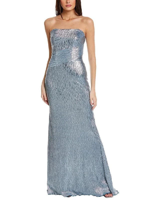 Rene Ruiz Metallic Strapless Gown Velvet unclassified dresses