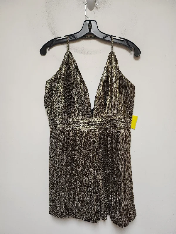 Romper By Lulus In Gold & Silver, Size: Xl Printed unclassified dresses