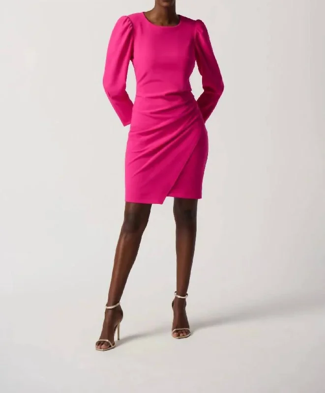 Sheath Dress In Shocking Pink Cotton unclassified dresses