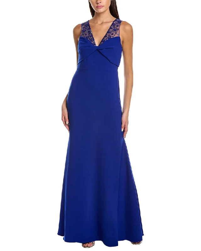 Theia Alva Beaded Crepe Gown Party unclassified dresses