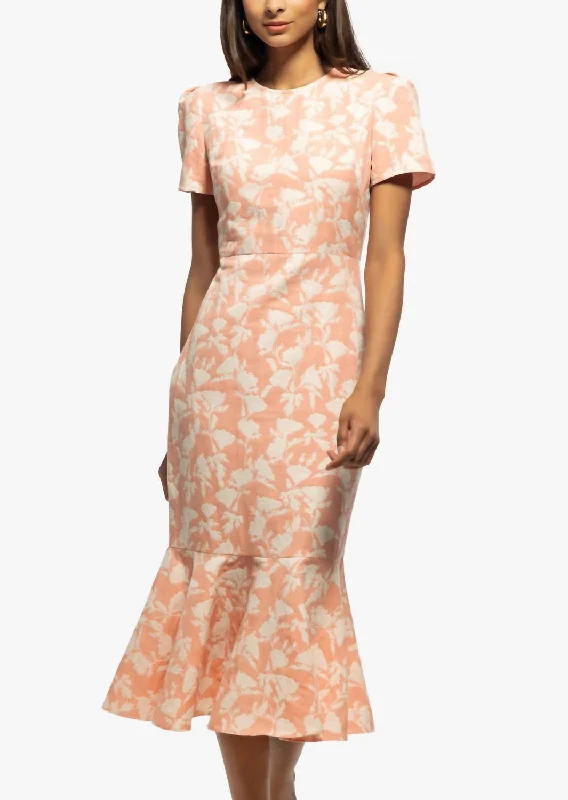 Thompson Dress In Peach/ivory Street style unclassified dresses