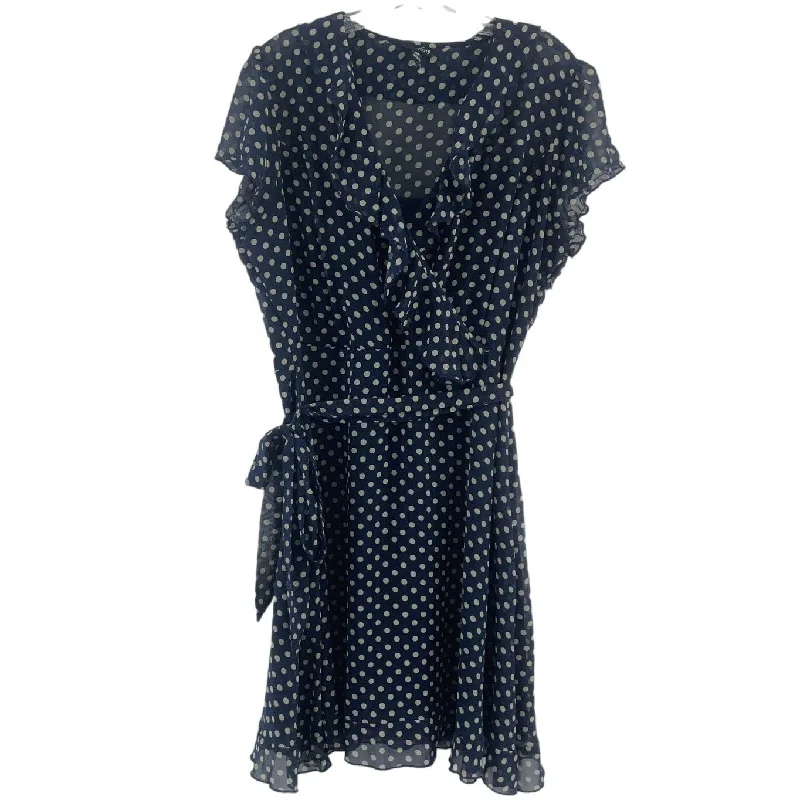 Voir Voir Petite Navy Polka Dot Ruffled Wrap Dress Women’s Size 12 NWT Comfortable unclassified dresses