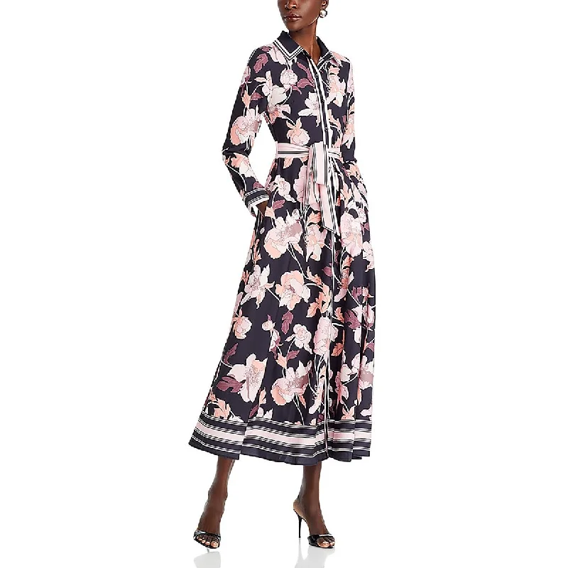 Womens Floral Button Down Maxi Dress Bohemian Maxi Skirt