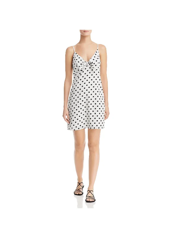 Womens Polka Dot Tie Front Slip Dress Discounted unclassified dresses