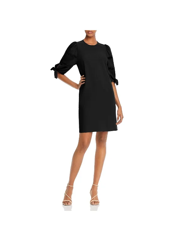 Womens Puff Sleeve Cut-Out Shift Dress Everyday wear unclassified dresses