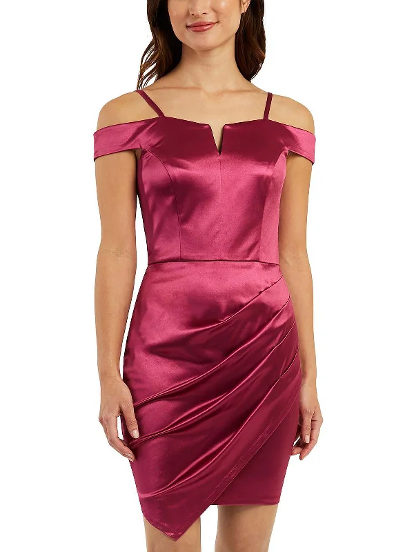 Womens Satin Asymmetrical Sheath Dress Silk unclassified dresses