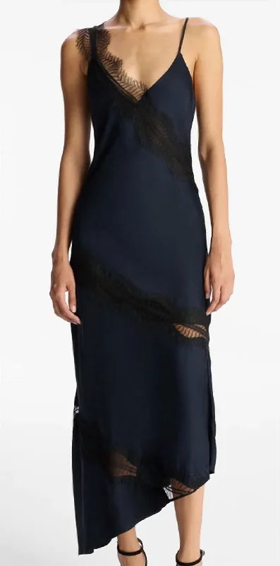 Women's Soleil Dress In Dark Sapphire/ Black Vintage unclassified dresses