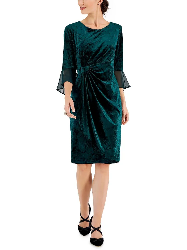 Womens Velvet Knee Sheath Dress Comfortable unclassified dresses