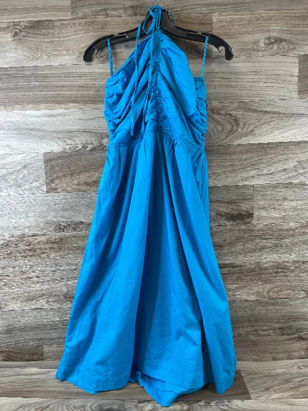 Blue Dress Casual Midi Loft, Size Petite  M Midi Skirt Dress