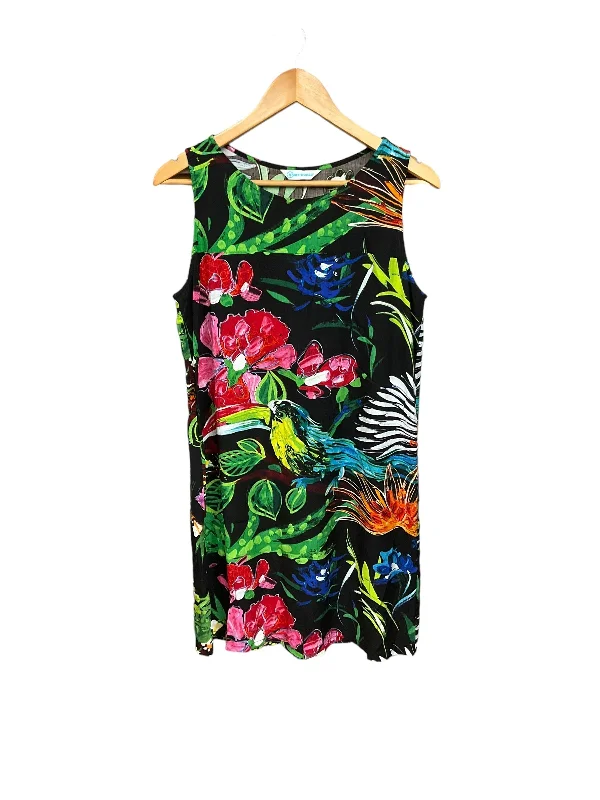 Tropical Print Dress Casual Midi Cma, Size M Casual Midi Outfit